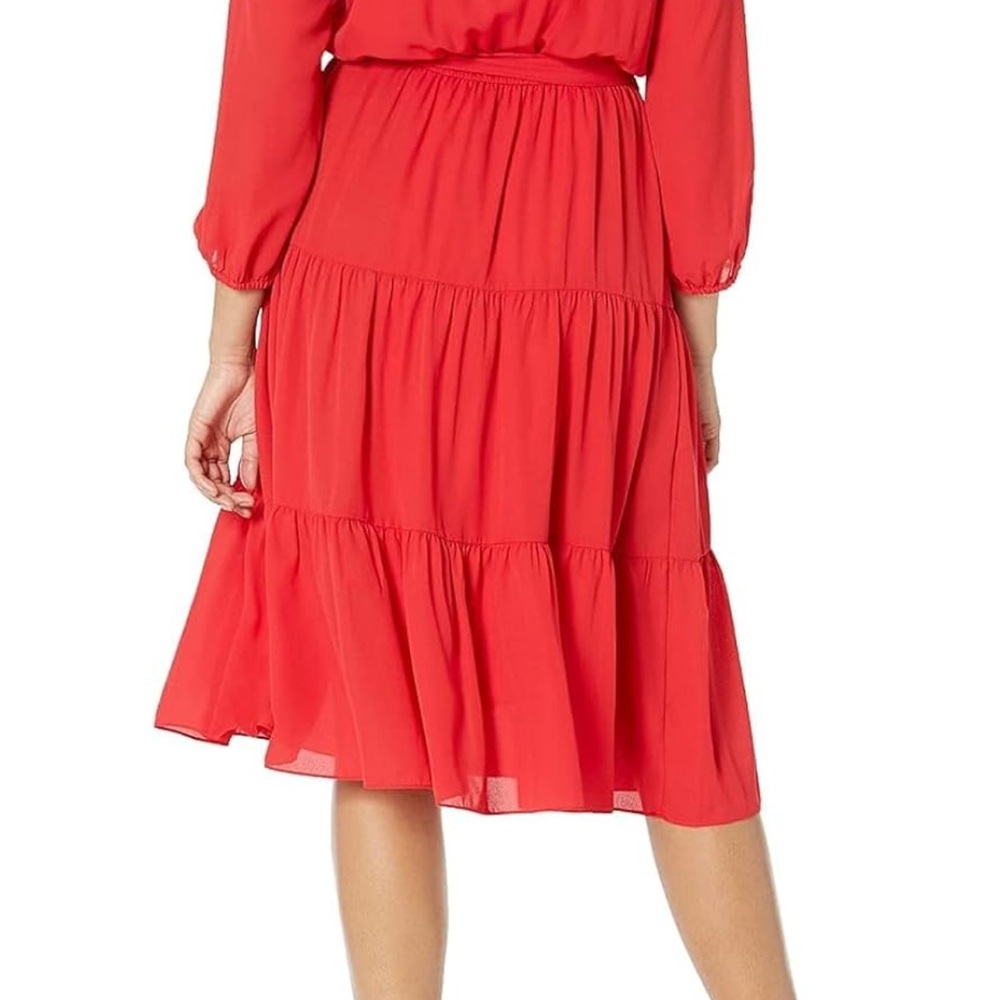 Nanette Lepore Button Front Long Sleeve Tiered Sheer Shirt Dress Size 8 - Picture 2 of 2